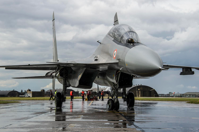 Illustration for article titled Photos: India's Su-30MKI Flankers Sparred With Royal Air Force Typhoons